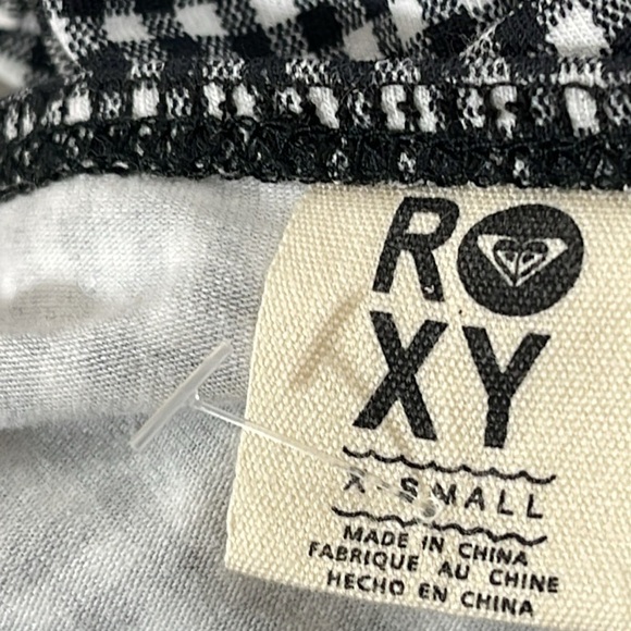 ROXY Black & White Gingham Mini Dress Size XS NEW - Picture 8 of 9